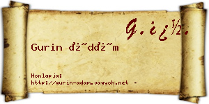 Gurin Ádám névjegykártya